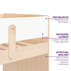 Cama Elevada Infantil com Escada e Gavetas Artsy MadeiraOriginals Casatema