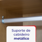 Guarda-Roupa Casal 3 Portas de Correr 6 Gavetas Qatar D Doro 100% MDF Cinamomo/Marrom