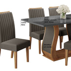 Conjunto Sala de Jantar Mesa Retangular Manuela 160x80 com 6 Cadeiras Yescasa