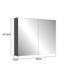 Armário Espelheira para Banheiro Faema Aurora 80cm 2 Portas Grafite Es9240