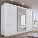 Guarda-Roupa Casal 3 Portas de Correr 6 Gavetas 273cm Miami D Doro 100% MDF Marrom/Cinamomo/Off White
