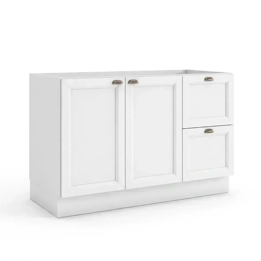 Balcão para Pia 2 Portas 2 Gavetas 120cm sem Tampo Unna Yescasa Branco