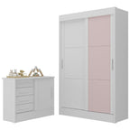 Quarto Infantil Completo Guarda-Roupa 2 Portas 2 Gavetas com Cômoda Maya Espresso Móveis