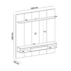Conjunto Sala de Estar Painel para TV até 75 pol Atenas com Mesa de Centro Onda e Carrinho Bar Brito Marrom