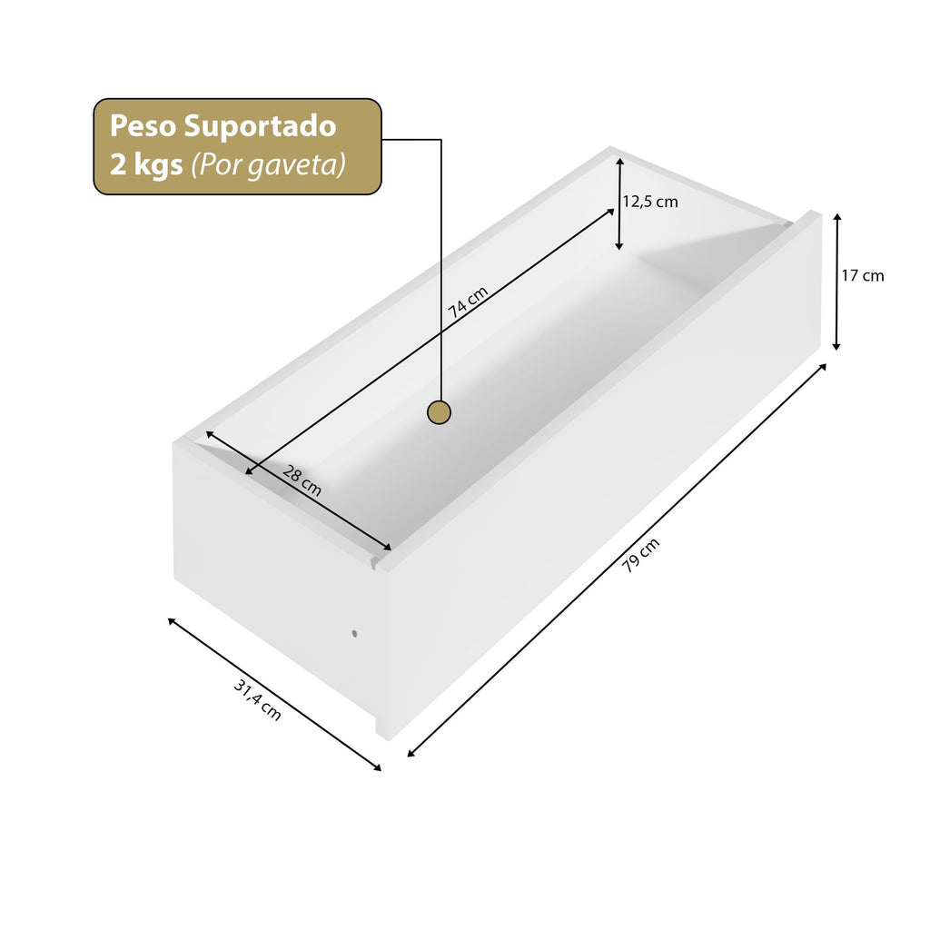Guarda-Roupa Casal Canto 4 Portas 4 Gavetas Versatille Yescasa MDP Branco
