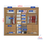 Guarda-Roupa Casal 3 Portas de Correr 6 Gavetas Qatar D Doro 100% MDF Cinamomo/Marrom
