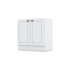 Balcão Cozinha 2 Portas 80cm sem Tampo Emily Espresso Móveis Branco HP