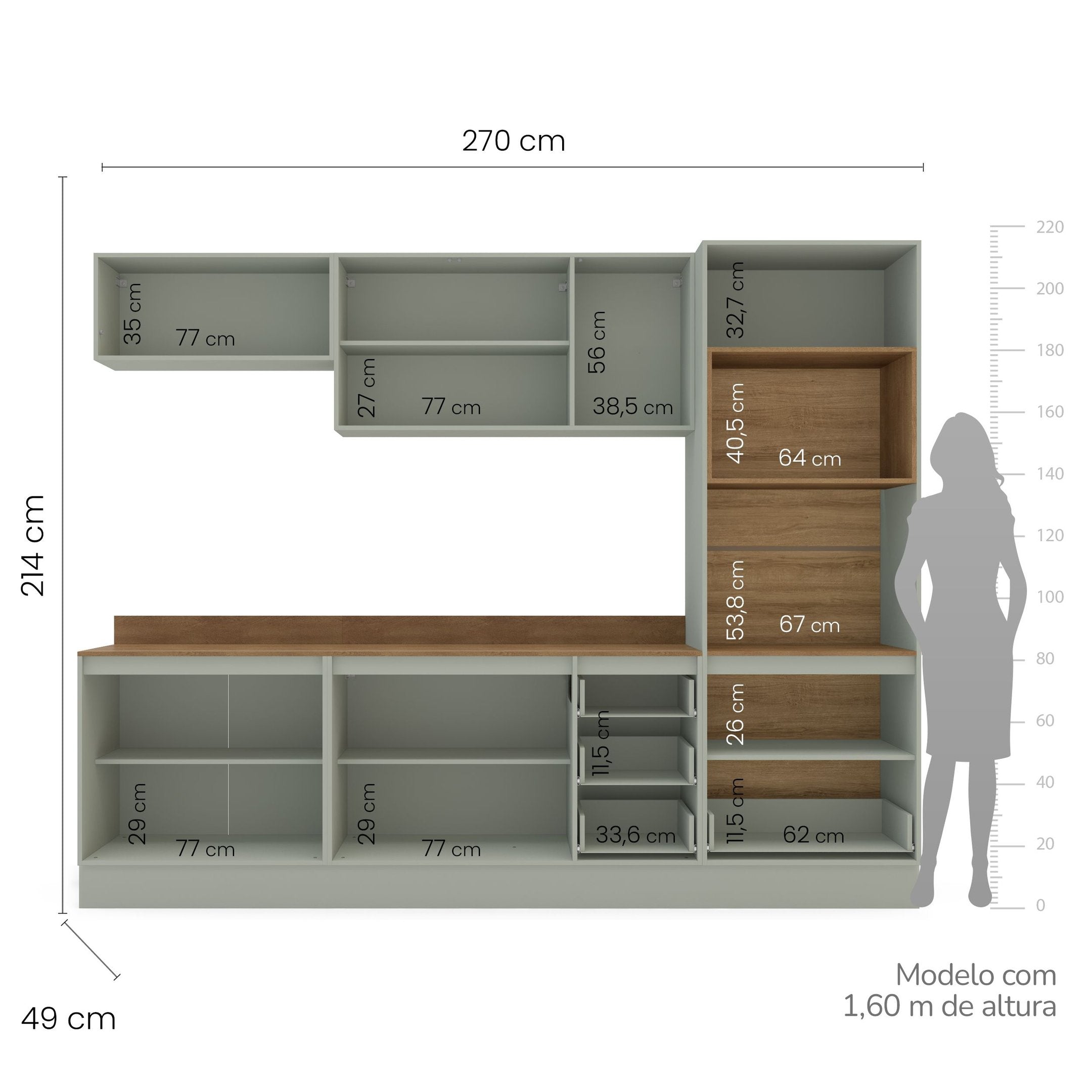 Cozinha Completa Modulada com Rodapé Rubi Yescasa