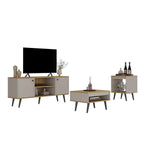 Conjunto Sala de Estar 3 Peças Rack para TV Centro e Mesa de Apoio Tóquio Ozini