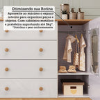 Cômoda de Bebê 120,3cm 1 Porta com Janela e 4 Gavetas Maya Provençal Yescasa Branco/Brilho/Amêndoa