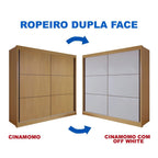 Guarda-Roupa Casal 2 Portas de Correr 6 Gavetas Hawai D Doro MDF Marrom/Cinamomo/Off White