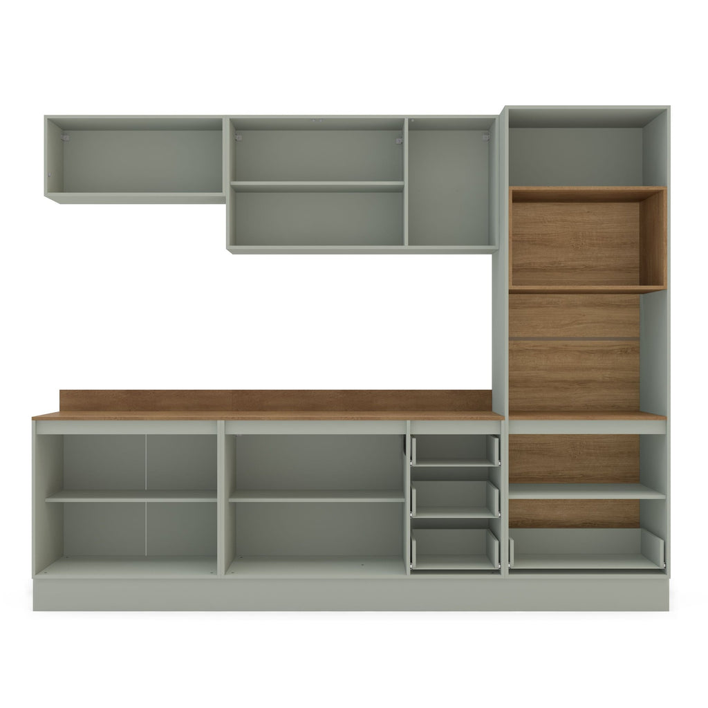 Cozinha Completa Modulada Rubi Yescasa Verde Oliva 270x214x49cm