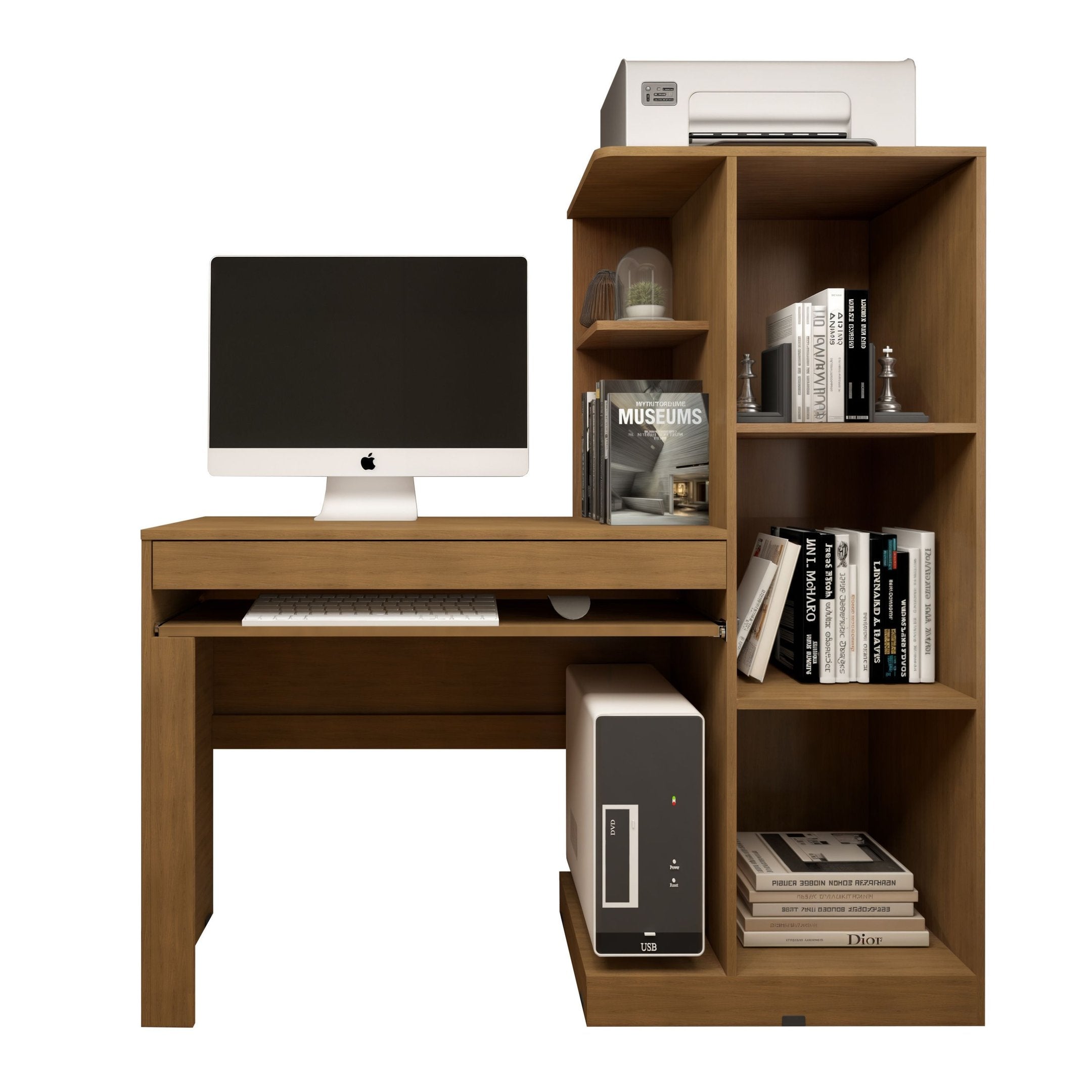 Mesa para Computador Escrivaninha com Armário Office 1 Gaveta 130cm Valdemóveis