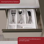 Balcão Pia 2 Gavetas 3 Portas 120cm Connect Henn Cinza/Duna/Cristal