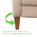 Sofá Living Canela 4 Lugares 265 cm Linho Lufer Estofados