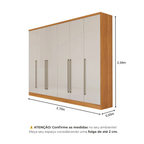 Guarda-Roupa Casal 6 Portas 8 Gavetas Portugal Yescasa 100% MDP/MDF Marrom/Cinamomo/Off White