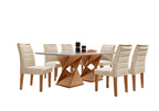 Conjunto Sala de Jantar Genova Tampo Vidro/MDF com 6 Cadeiras Genova Smart Plus Cel Móveis