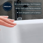 Cuba Banheiro Lavabo Cerâmica Retangular Branca Apoio Tubrax BAB0003