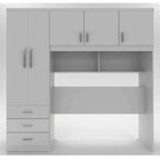 Guarda-Roupa Casal 5 Portas 3 Gavetas Cabeceira Baú Cancun Yescasa Branco