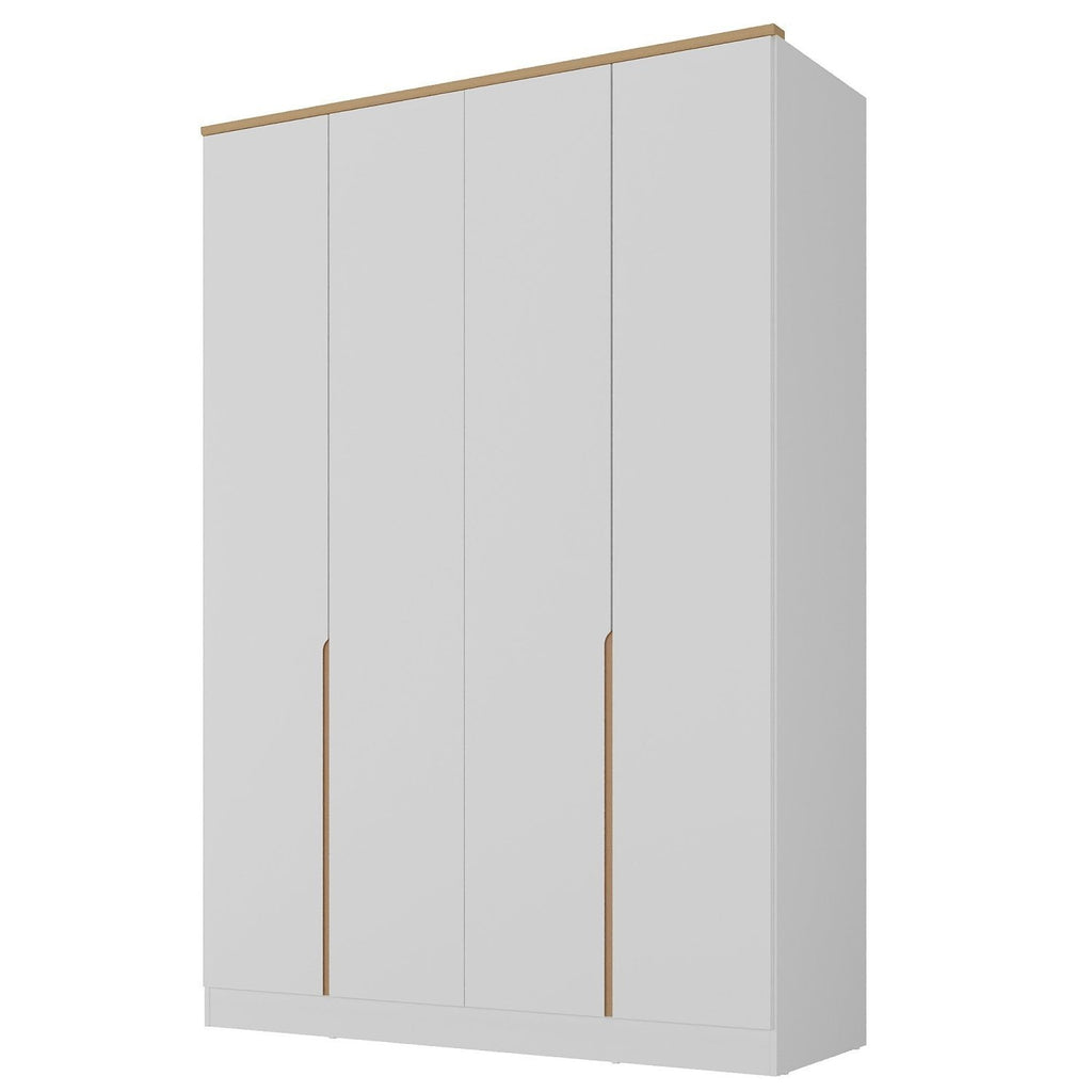 Guarda-Roupa Infantil 4 Portas 2 Gavetas Sky Yescasa 100% MDF Branco/Olmo Italiano