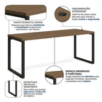 Escrivaninha Mesa Escritório Industrial Office 190cm Carvalho/Munique Kappesberg