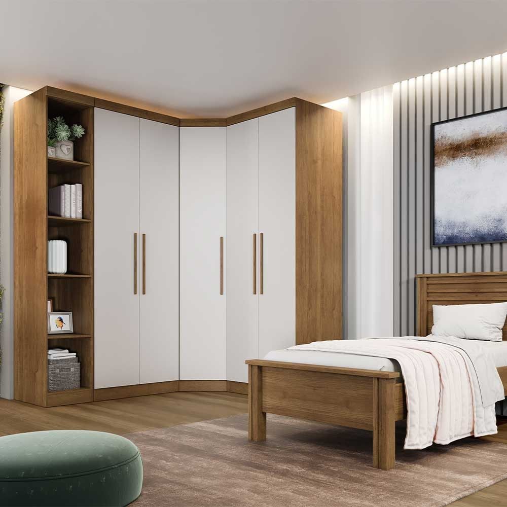 Guarda-Roupa Modulado Safira 009 MDF 5 Portas 6 Gavetas Clic Móveis