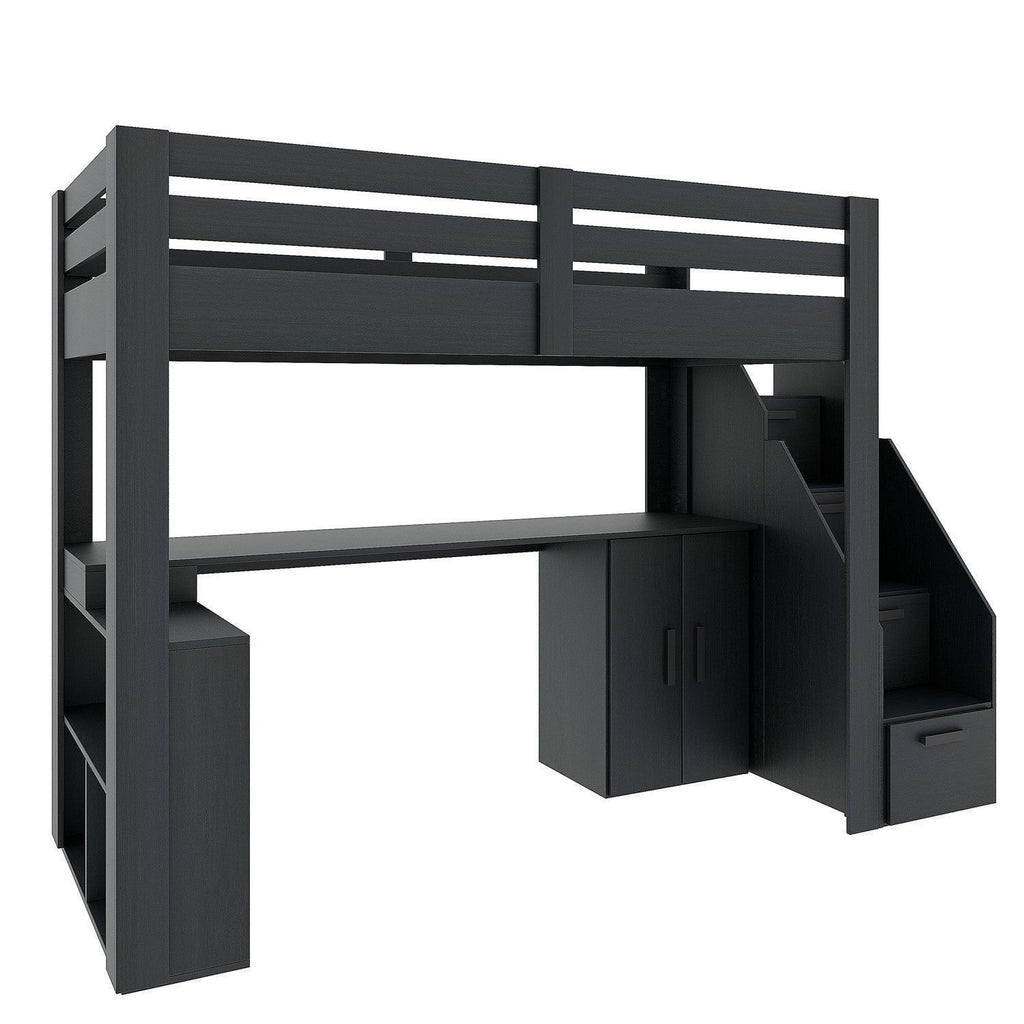 Cama Office Multifuncional Solteiro Adulto Star Plus Casatema MadeiraOriginals Preto