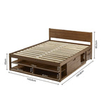 Cama Casal Multifuncional Madeira Maciça Irara CabeCasa MadeiraOriginals Marrom/Caramelo