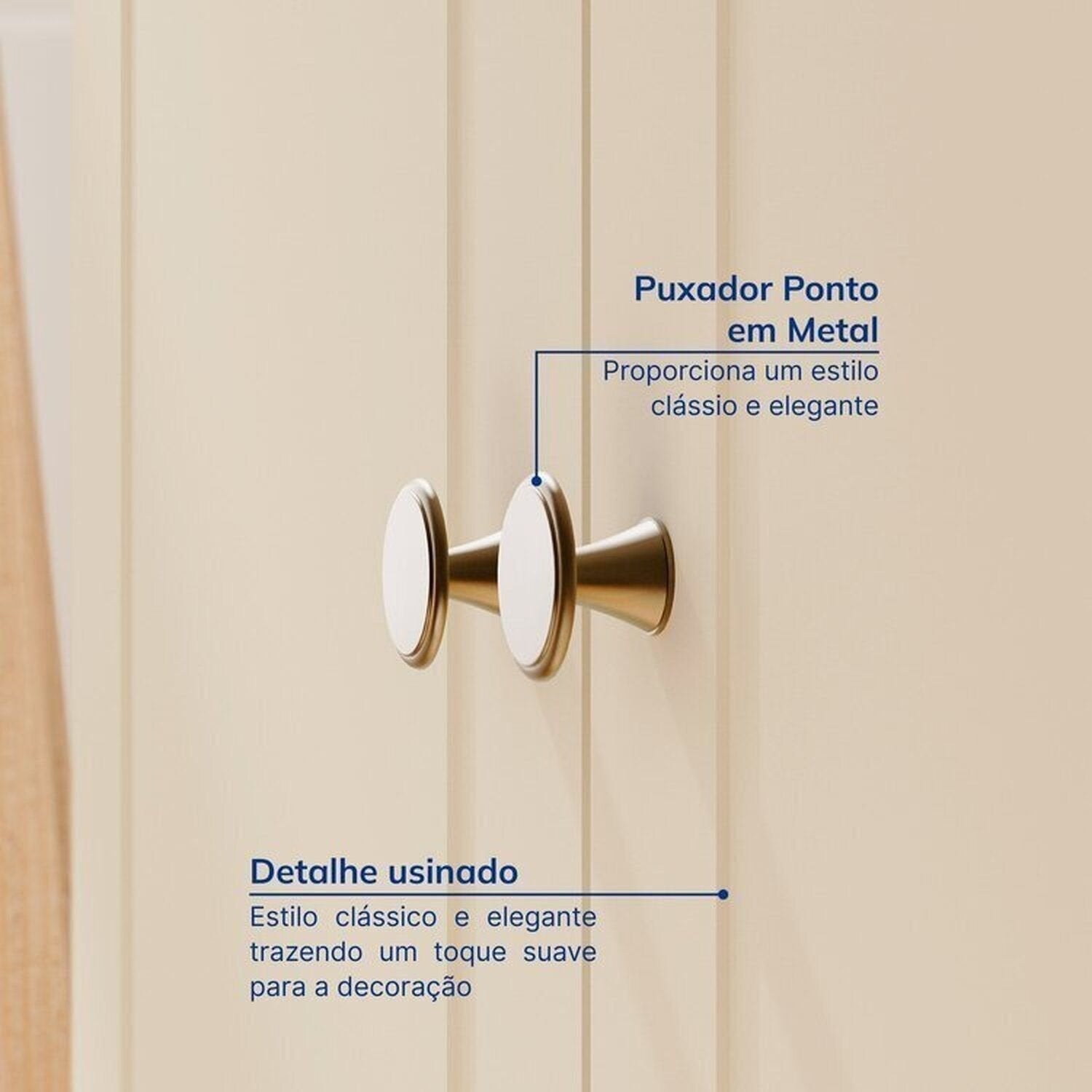 Conjunto Sala Ananda Rack e Armário Madeira Maciça Off White/Mel CabeCasa MadeiraMadeira
