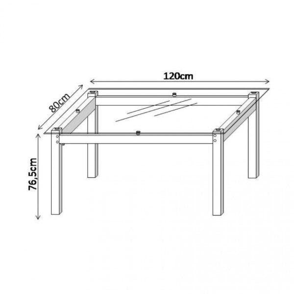 Conjunto Sala de Jantar Mesa Tampo de Vidro com 4 Cadeiras Ivete Espresso Móveis Preto