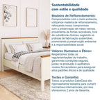 Cama Casal Ananda CabeCasa MadeiraOriginals Branco/Off-White/Mel