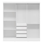 Guarda-Roupa Casal 3 Portas de Correr 4 Gavetas Plata Demóbile MDP Branco