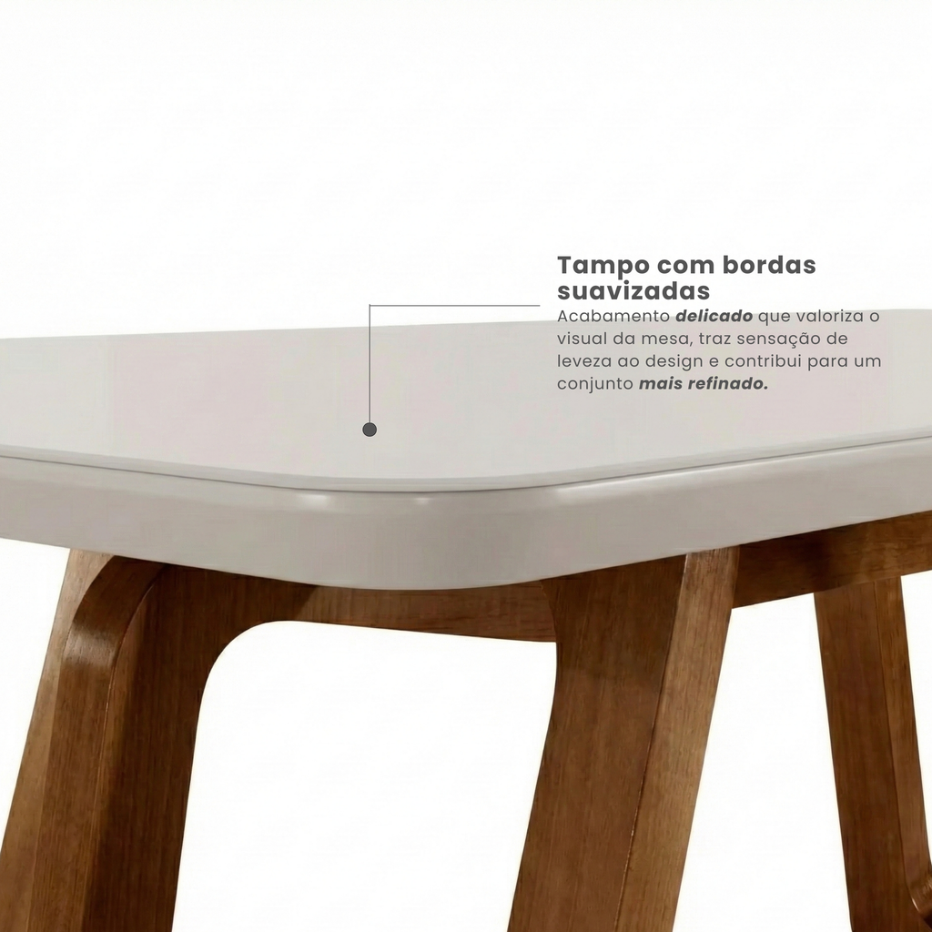 Conjunto de Mesa de Jantar Retangular Madeira Maciça com Vidro e 8 Cadeiras Genova Monaco Yescasa