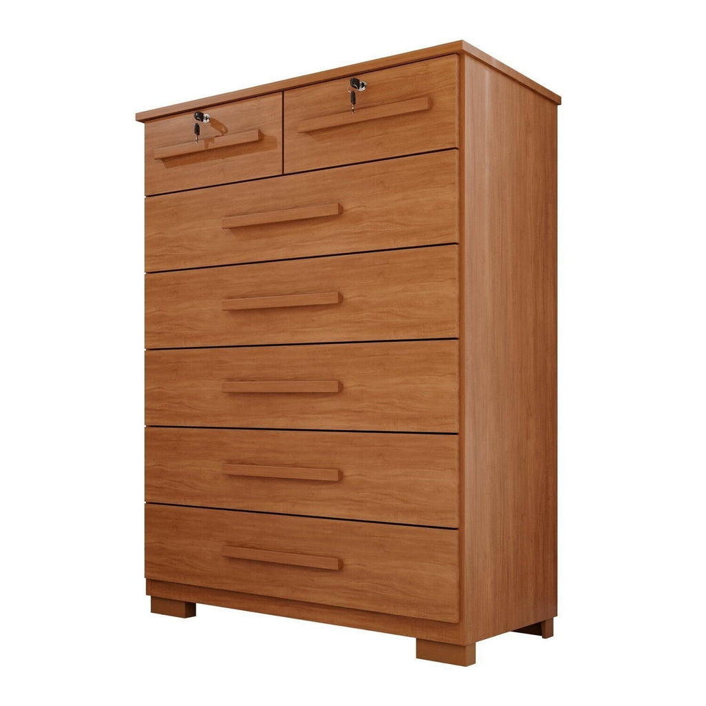 Cômoda para Quarto 7 Gavetas Topázio Espresso Móveis Marrom/Cinamomo