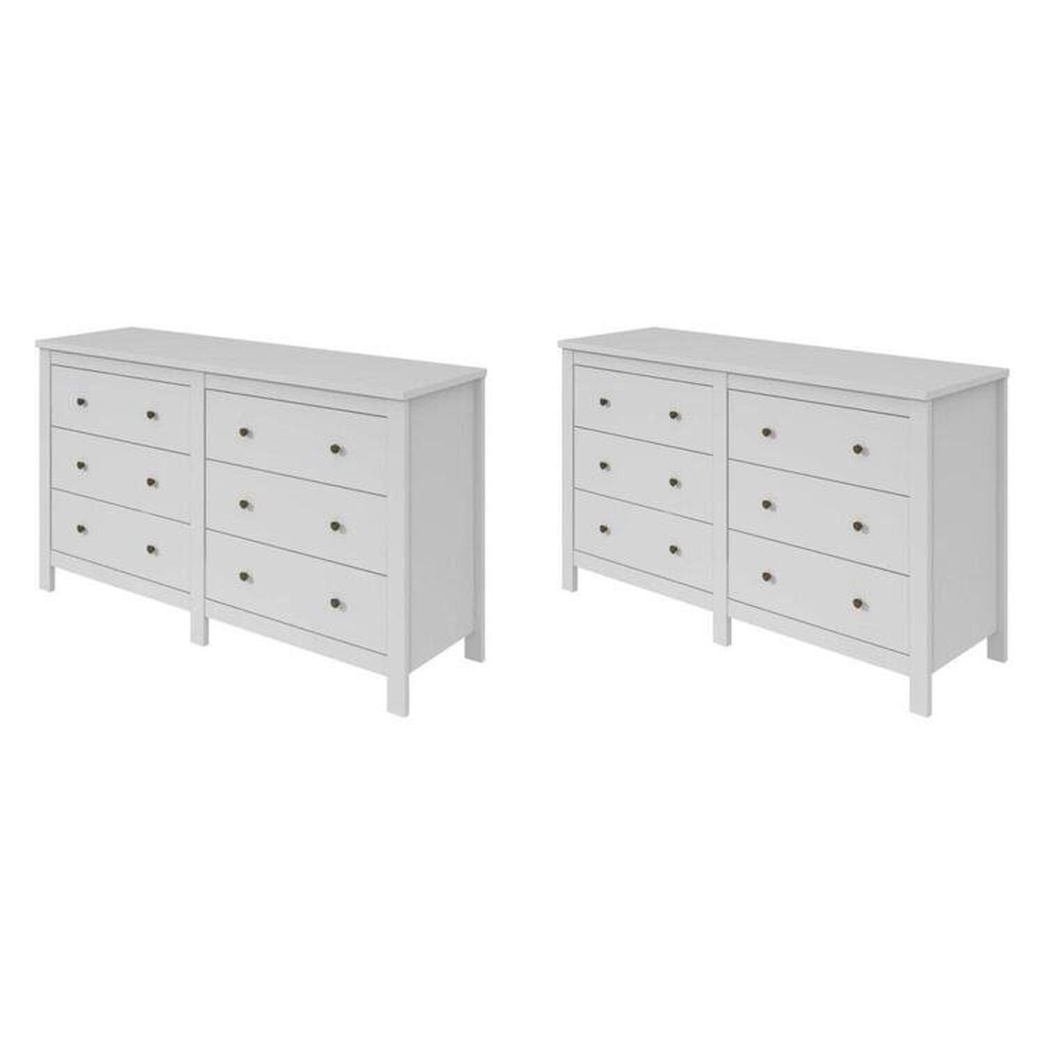 Kit 2 Cômodas 6 Gavetas Quarto Infantil Maggiore New Branco Móveis Lopas