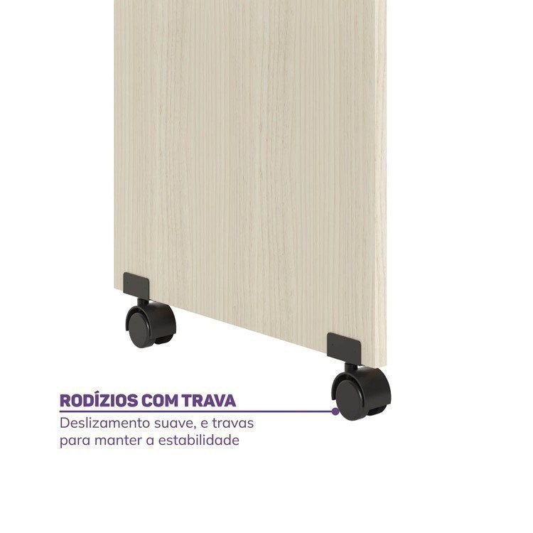 Quarto Infantil Completo Cama Elevada com Cômoda Escrivaninha Armário Artsy e Guarda-Roupa 4 Portas Curió Casatema MadeiraOriginals Natural