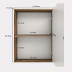 Armário Aéreo para Banheiro 1 Porta com Espelho Gael Móveis Bosi 54,9cm Nogal/Branco