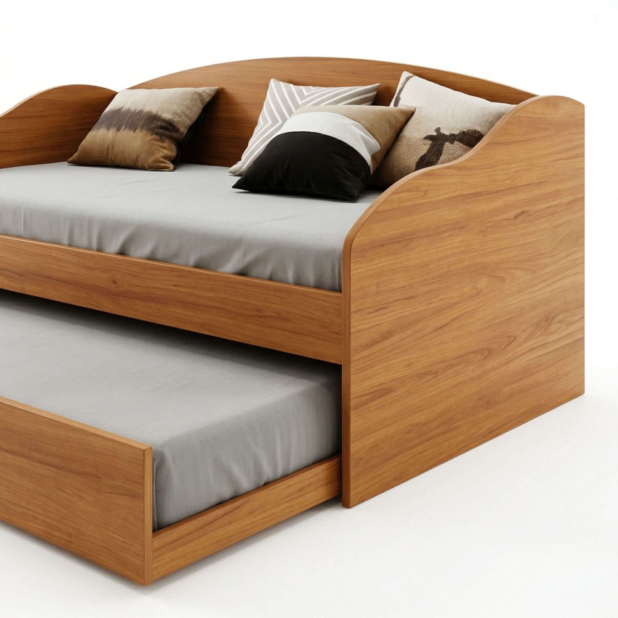 Bicama Solteiro Sofá Cama com Rodízios em MDF Funny Conquista Móveis Cinamomo