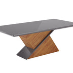Conjunto Sala de Jantar Mesa Retangular Tampo Vidro e MDF com 8 Cadeiras Iza Viero