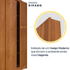Guarda-Roupa Casal Ripado 6 Portas 6 Gavetas 275cm Yescasa Marrom/Cinamomo