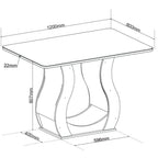 Conjunto Sala de Jantar Inspirare Mesa 120x80cm Tampo com Vidro 4 Cadeiras Yescasa Cinza/Mel