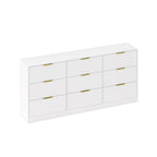 Cômoda para Quarto 9 Gavetas 200x90cm Sun Yescasa Branco