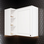 Armário Aéreo Canto Reto 1 Porta 94cm Emily Espresso Móveis Branco/HP
