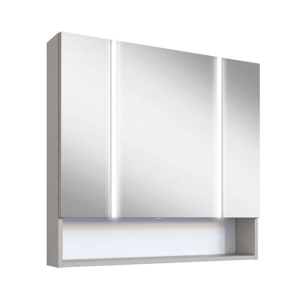 Espelheira para Banheiro com LED 2 Portas Yescasa Off White/Arenas