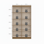 Armário Multiuso 4 Portas e 8 Prateleiras Dueto 5000 Espresso Móveis Off White/Nogueira