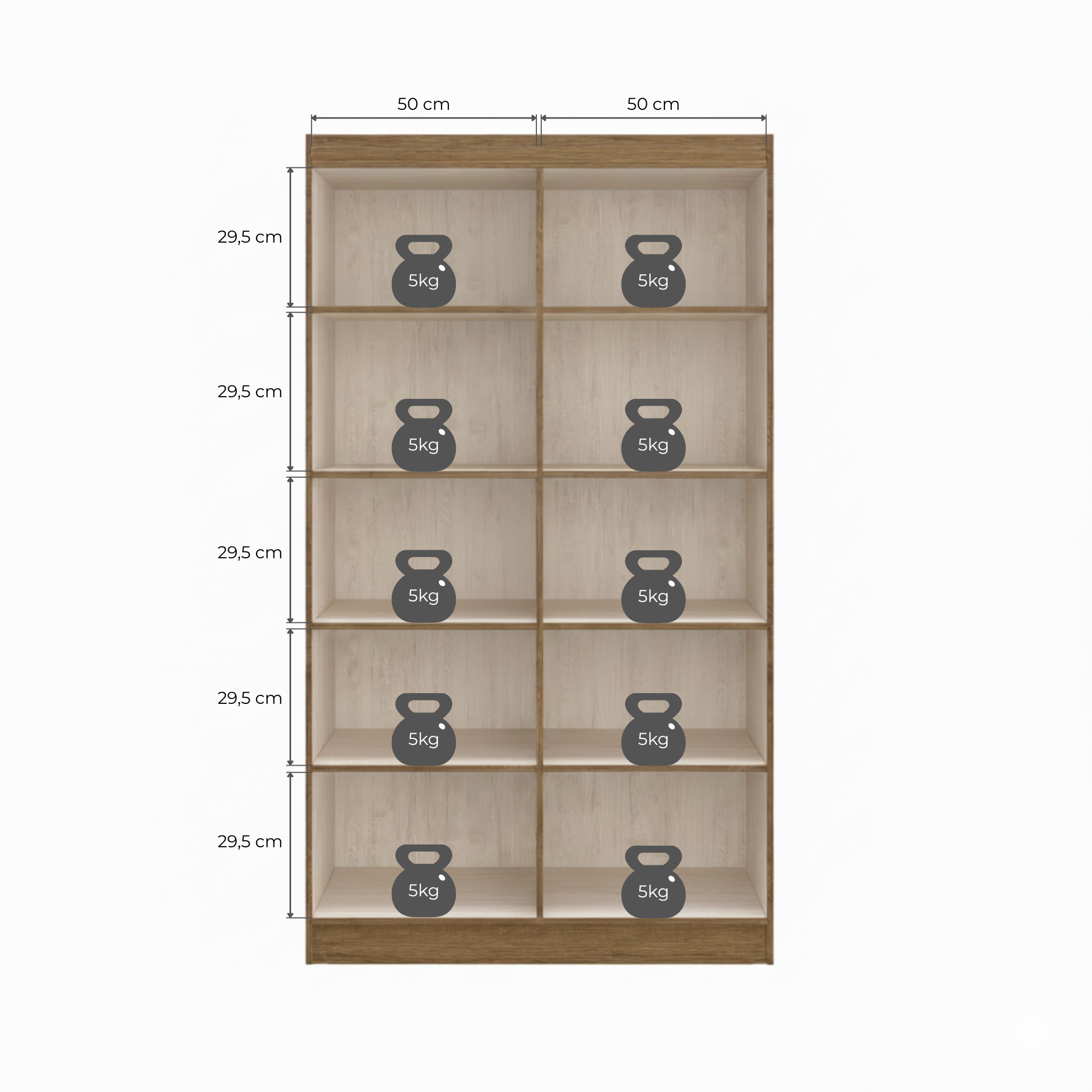 Armário Multiuso 4 Portas e 8 Prateleiras Dueto 5000 Espresso Móveis Off White/Nogueira