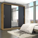 Guarda-Roupa Casal 4 Espelhos 3 Portas de Correr 4 Gavetas Max Plus Espresso Móveis Branco