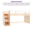 Cama Elevada Infantil com Escada e Gavetas Artsy MadeiraOriginals Casatema