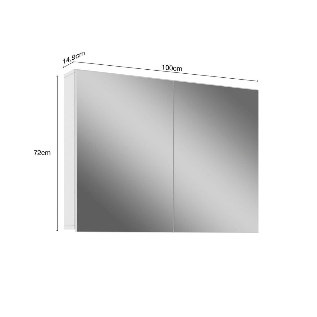 Espelheira para Banheiro Móveis Bosi Malbec 2 Portas 100cm Branco