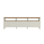 Conjunto Sala Ananda Rack e Armário Madeira Maciça Off White/Mel CabeCasa MadeiraMadeira